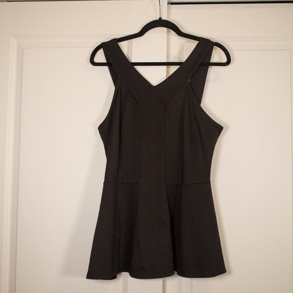 Torrid black peplum high neck top